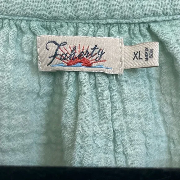 Faherty Lucia Organic Cotton Gauze Top Size XL - Picture 4 of 6